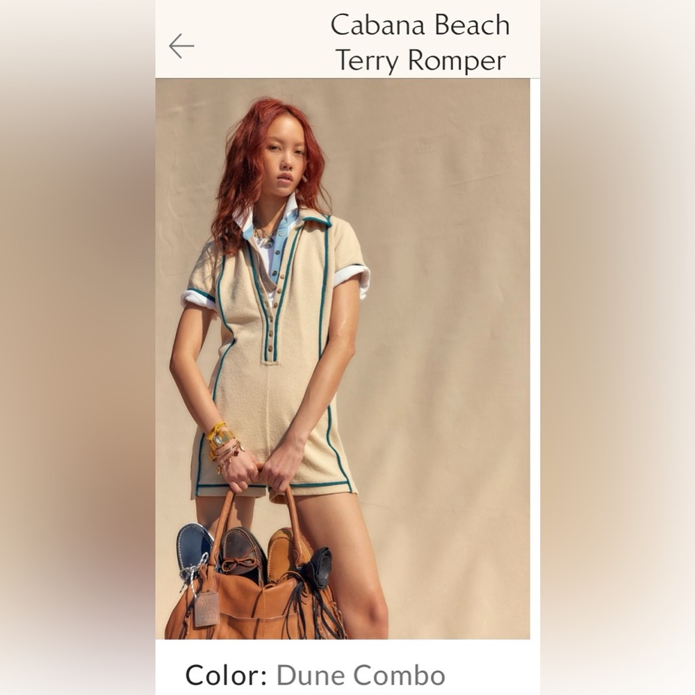 🏝️NWT FREE PEOPLE TERRY ROMPER - Picture 2 of 11